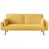 Image de Canapé droit scandinave convertible 3 places en tissu - jaune