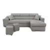 Image de Canapé d’angle 4 places en tissu gris avec rangement gauche