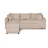 Image de Canapé d'angle convertible coffre noir en tissu - beige