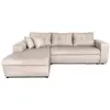 Image de Canapé d'angle convertible en tissu - beige - angle gauche