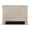 Image de Tête de lit capitonnée en tissu - beige - 160 cm