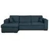 Image de Canapé d'angle gauche convertible en tissu bleu