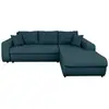 Image de Canapé d'angle convertible en tissu - bleu pétrole - angle droit