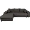 Image de Canapé d'angle convertible en tissu - gris foncé - angle gauche