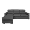Image de Canapé d'angle réversible convertible en tissu - gris foncé