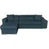 Image de Canapé d'angle convertible en tissu - bleu pétrole