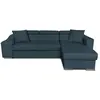Image de Canapé d'angle convertible en tissu - bleu pétrole