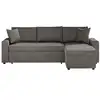 Image de Canapé d'angle réversible et convertible en velours - gris foncé