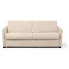 Image de Canapé convertible express 3 places en tissu beige - 140x190cm