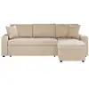 Image de Canapé d'angle réversible et convertible en velours - beige