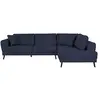 Image de Canapé d'angle droit convertible 2 coffres en tissu - bleu foncé