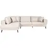 Image de Canapé d'angle convertible 2 coffres en tissu - beige - angle gauche