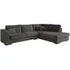 Image de Canapé d'angle xxl 6 places en tissu - gris foncé - angle droit
