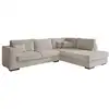 Image de Canapé d'angle xxl 6 places en tissu - beige - angle droit