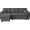 Image de Canapé d'angle convertible réversible en tissu - gris foncé