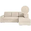 Image de Canapé d'angle droit convertible avec coffre en velours côtelé - beige