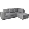 Image de Canapé d'angle convertible avec coffre en tissu - gris - angle droit