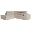 Image de Canapé d'angle convertible en tissu - beige - angle gauche