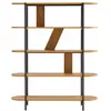 Image de Etagère avec finition chêne et pieds métal noirs - 120x35cm - bois