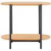 Image de Table d'appoint finition chêne et pieds métal noirs - 60x34 cm - bois