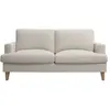 Image de Canapé droit 3 places en tissu beige pieds bois naturel