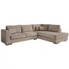 Image de Canapé d'angle xxl 6 places en velours côtelé - angle droit - taupe