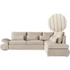 Image de Canapé d'angle réversible convertible en velours côtelé - beige