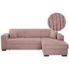 Image de Canapé d'angle droit convertible avec coffre en velours côtelé - rose