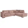Image de Canapé d'angle xxl 6 places en velours côtelé - angle droit - rose