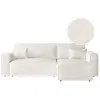 Image de Canapé d'angle convertible réversible en tissu bouclette - blanc