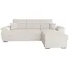 Image de Canapé d'angle reversible convertible en tissu bouclette - blanc