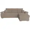 Image de Canapé d'angle reversible convertible en tissu bouclette - taupe