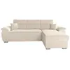 Image de Canapé d'angle reversible convertible en velours côtelé - beige