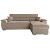 Image de Canapé d'angle reversible convertible en velours côtelé - taupe