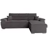 Image de Canapé d'angle reversible convertible en velours côtelé - gris