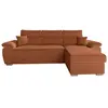Image de Canapé d'angle reversible convertible en velours côtelé - terracotta
