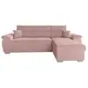 Image de Canapé d'angle reversible convertible en velours côtelé - rose