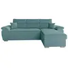Image de Canapé d'angle reversible convertible en velours côtelé - bleu clair
