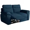 Image de Canapé de relaxation manuel 2 places en tissu texturé 3d - bleu foncé