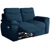 Image de Canapé de relaxation électrique 2 places tissu texturé 3d - bleu foncé