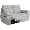 Image de Canapé de relaxation manuel 2 places en tissu texturé 3d - gris clair