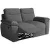 Image de Canapé de relaxation manuel 2 places en tissu texturé 3d - gris foncé