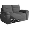 Image de Canapé de relaxation électrique 2 places tissu texturé 3d - gris foncé
