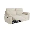 Image de Canapé de relaxation manuel 3 places en tissu texturé 3d - beige