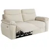 Image de Canapé de relaxation électrique 3 places en tissu texturé 3d - beige