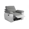 Image de Fauteuil de relaxation manuel en tissu et simili - blanc/gris