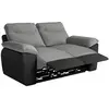 Image de Canapé de relaxation manuel 2 places en tissu et simili - noir/gris