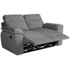 Image de Canapé de relaxation manuel 2 places en tissu - gris