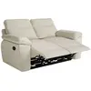 Image de Canapé de relaxation manuel 2 places en tissu - beige