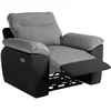 Image de Fauteuil de relaxation électrique en tissu et simili - noir/gris